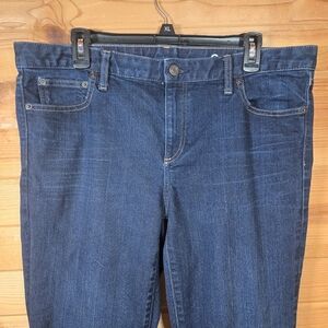 Gap 1969 Perfect Boot Cut Womens Jeans 33S Stretch Dark Wash Mid Rise Blue Denim